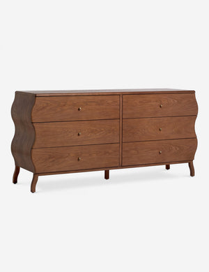 Open Box: Lasya 6-Drawer Dresser, Cool Brown