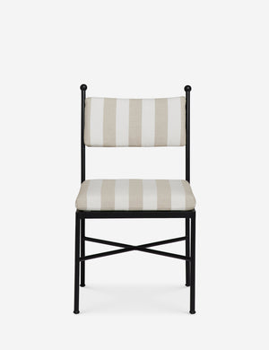 Leni black metal frame striped cushion outdoor dining chair