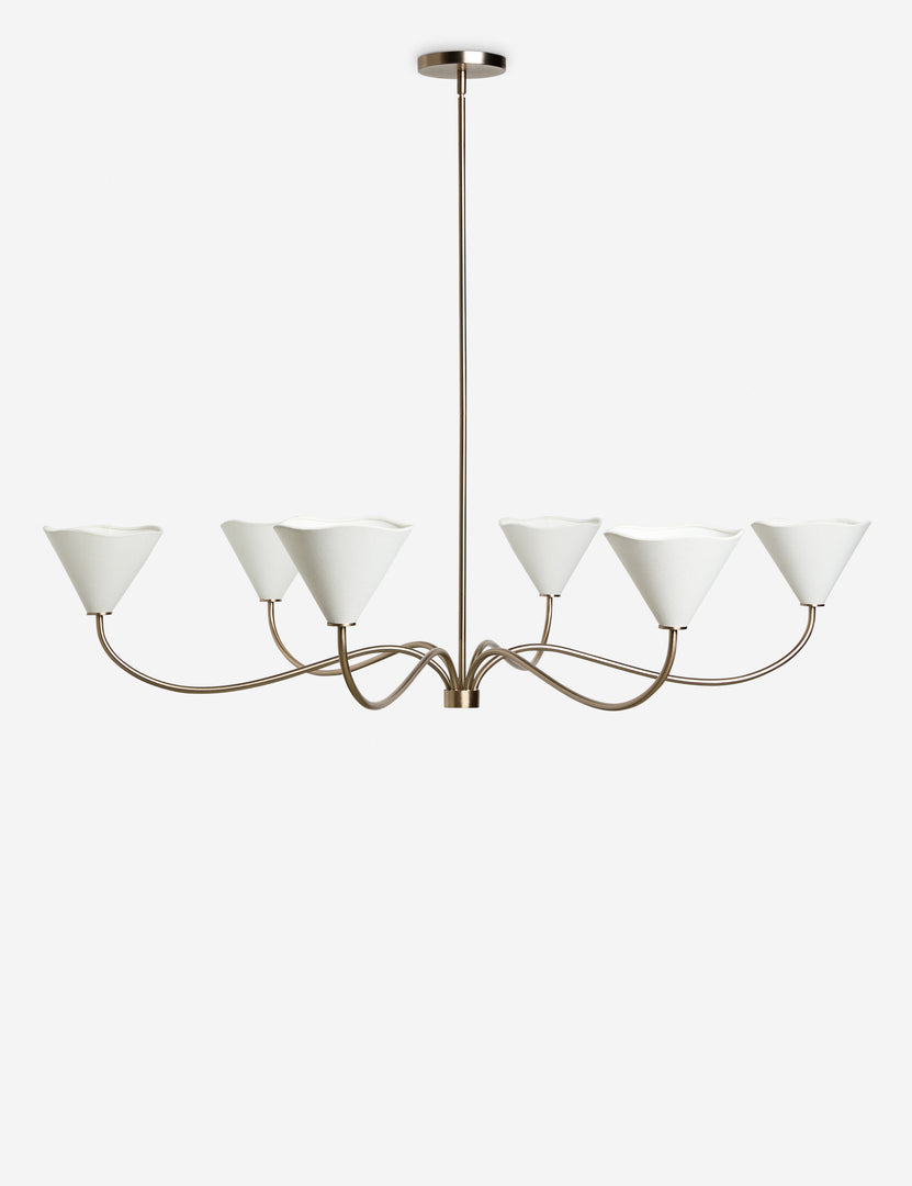 #color::satin-brass #size::55-dia | Loana six arm large chandelier