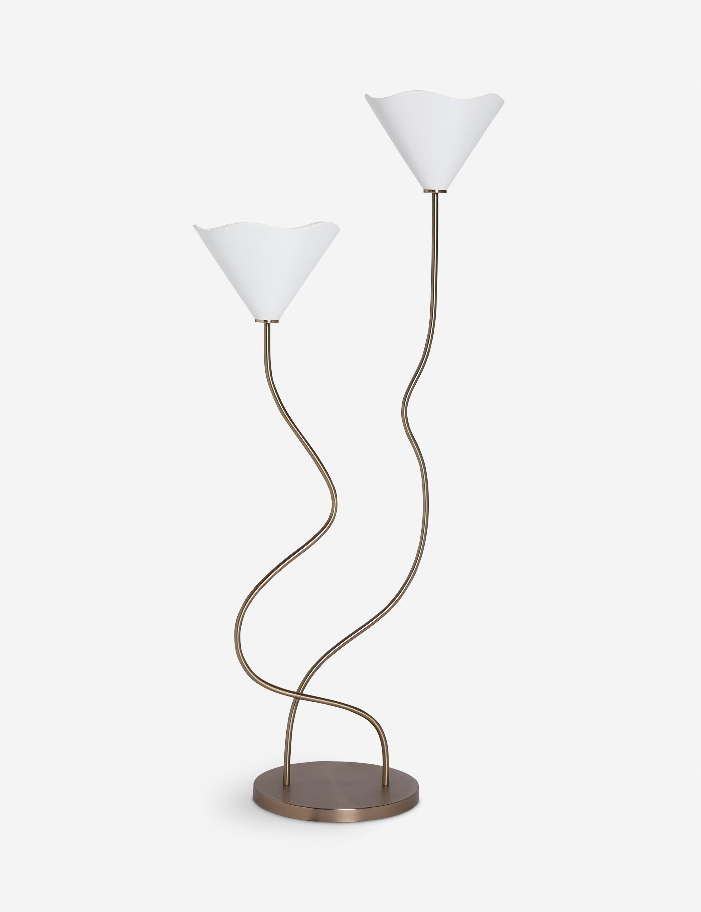 #color::satin-brass | Loana dual stemmed floor lamp