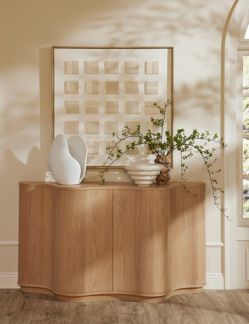 #color::pink | Zainab hand-carved marble vase styled on the Cora sideboard