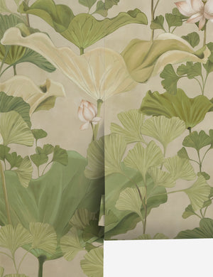 Lotus lush botanical wallpaper by Aimee Song