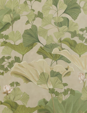 Lotus lush botanical wallpaper by Aimee Song