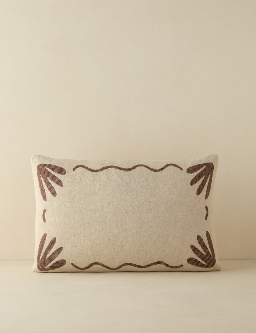 #color::brown #style::lumbar | Lovet minimalist border design indoor / outdoor pillow by Sarah Sherman Samuel