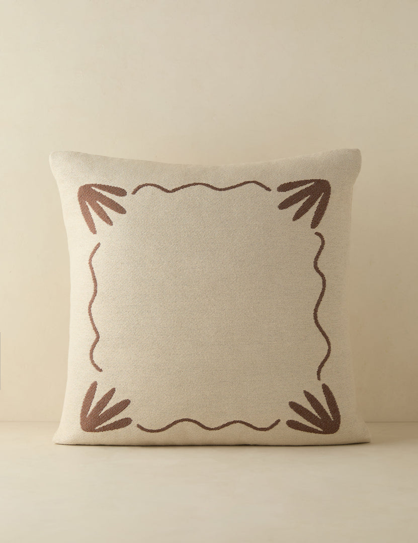 #color::brown #style::square | Lovett minimalist border design indoor / outdoor pillow by Sarah Sherman Samuel
