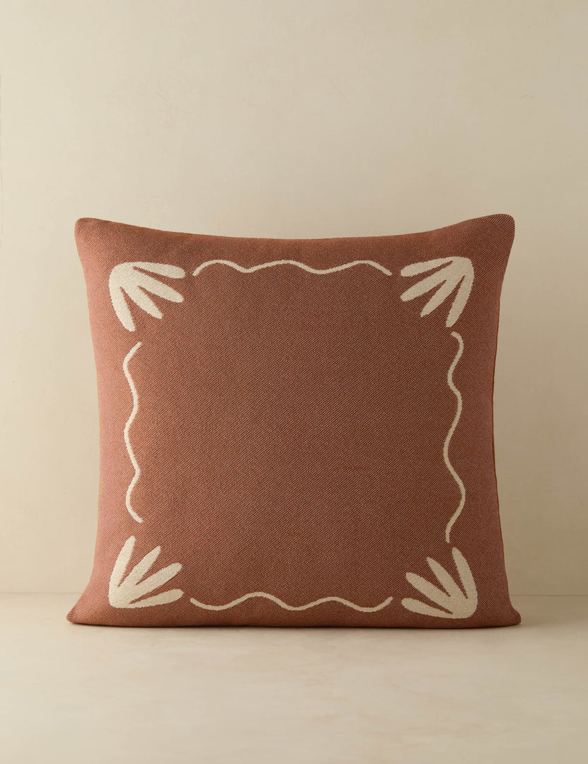 #color::rust #style::square | Lovett minimalist border design indoor / outdoor pillow by Sarah Sherman Samuel