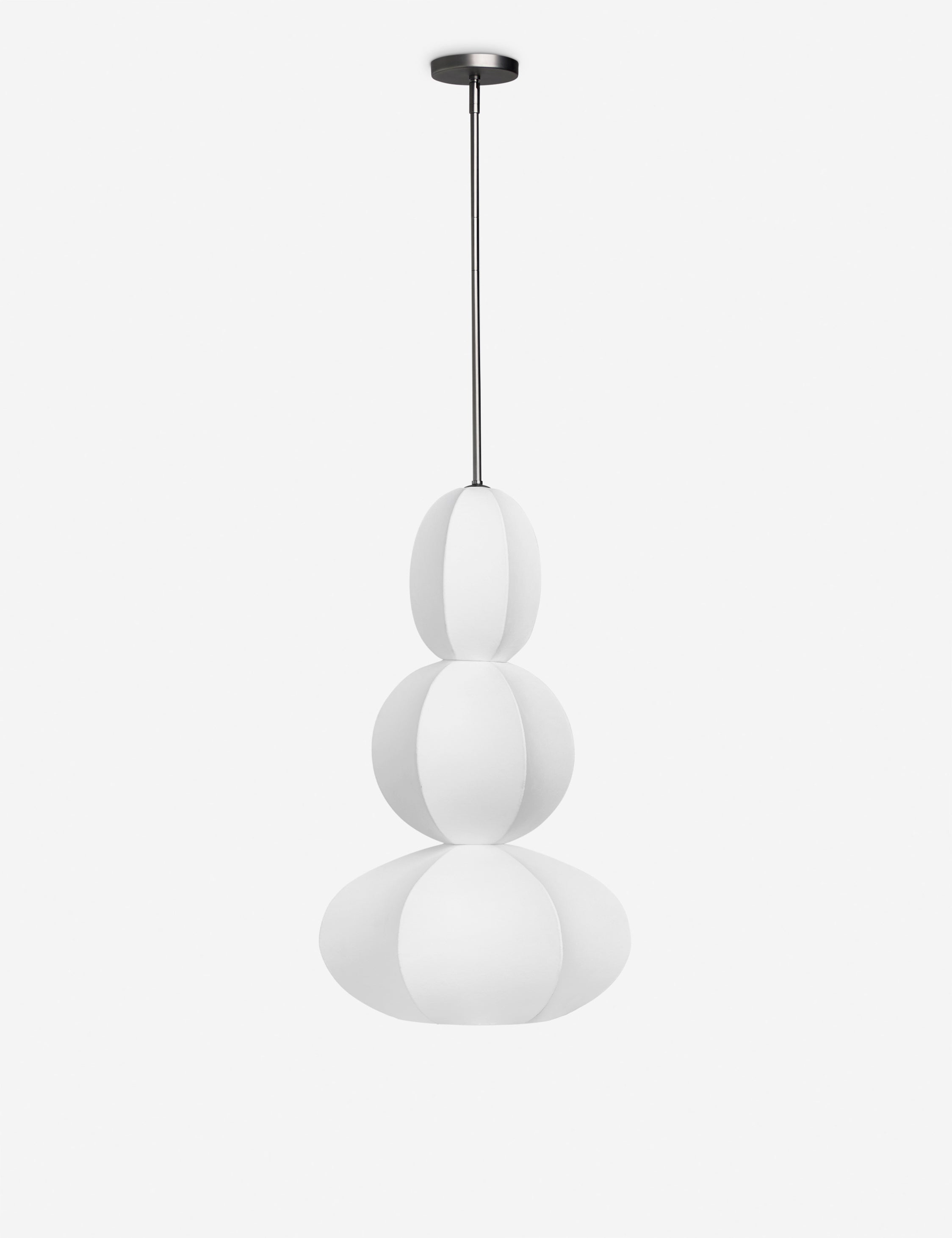 #color::dark-pewter #size::14.25-dia | Luneth stacked lantern shade pendant light by Aimee Song