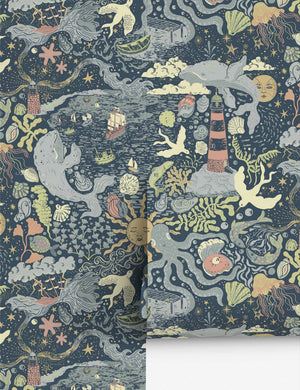 Havet Wallpaper, Dark Blue - Swatch
