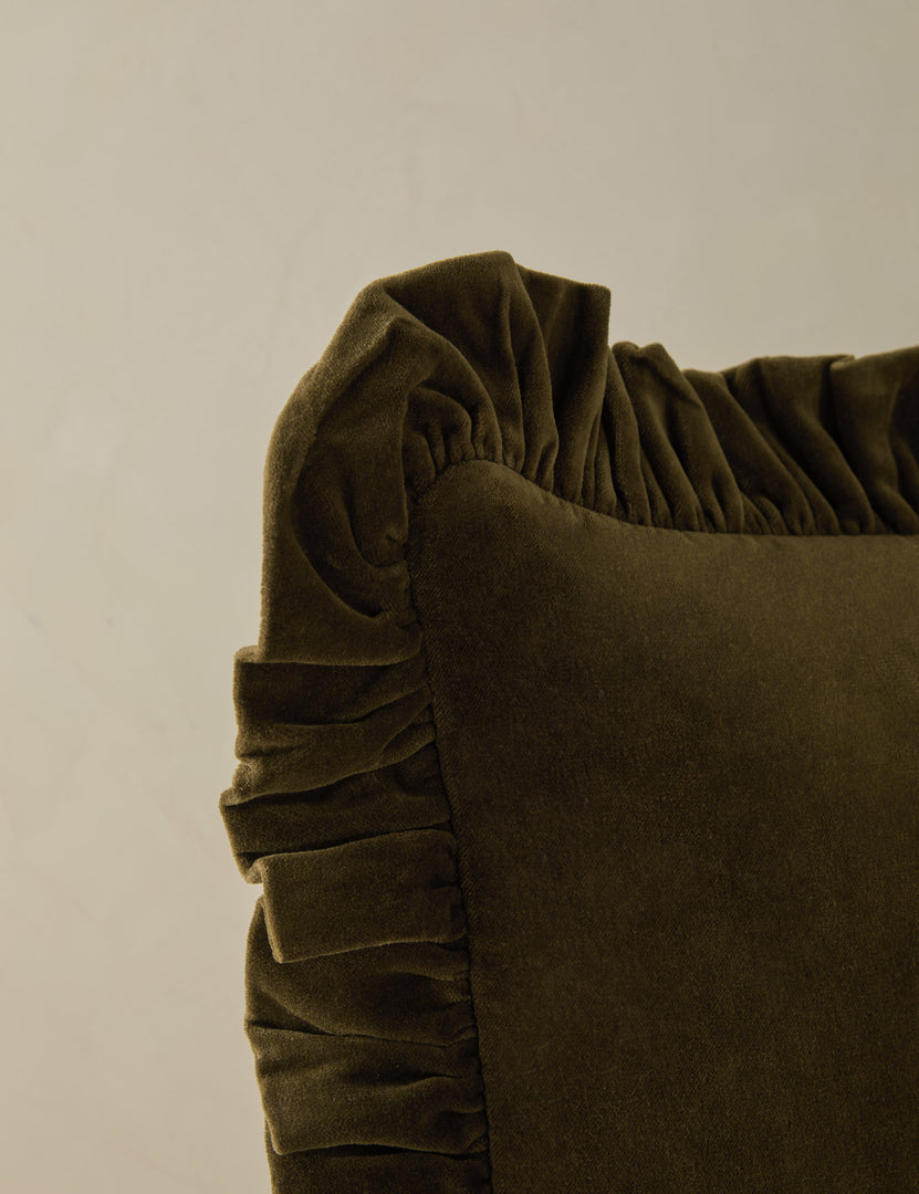 #color::olive #style::square #style::lumbar #fill type::with-feather-down-insert #fill type::pillow-cover-only 