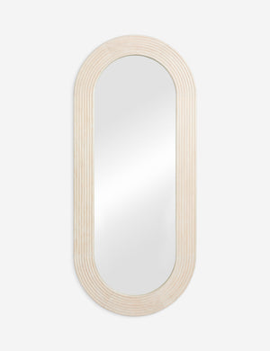 Mead grooved light wood frame full length mirror