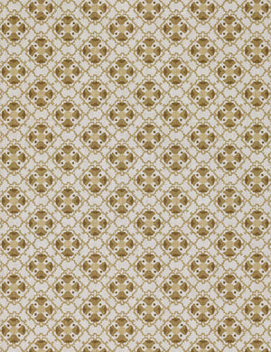 Medallion All Over Linen Fabric Swatch by Nathan Turner, Gold