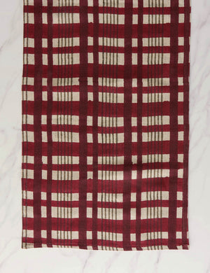 Musetta plaid linen table runner