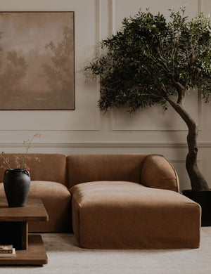 Maddox Modular 2-Piece Chaise Sectional Sofa : Beige / Left-Facing