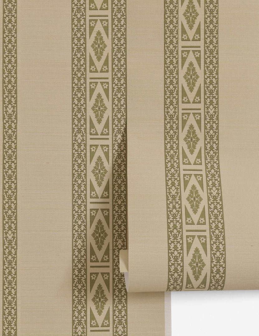 #color::ivy | The Paradiso grasscloth striped Wallpaper by Jake Arnold
