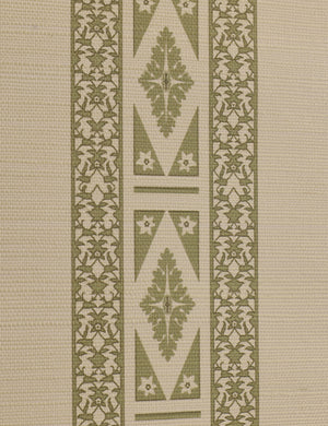 Close up of the Paradiso grasscloth striped Wallpaper by Jake Arnold