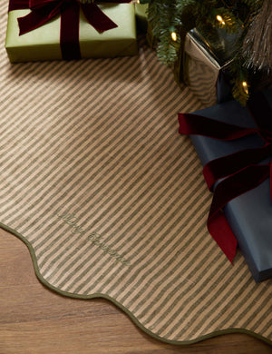 Lanie Linen Tree Skirt by Sarah Sherman Samuel : Evergreen