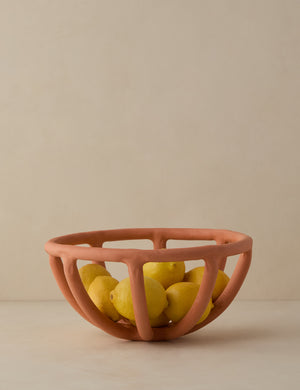 Prong terracotta ceramic centerpiece bowl by SIN