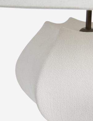 Close up view of the Punto sculptural ceramic table lamp by Aimee Song