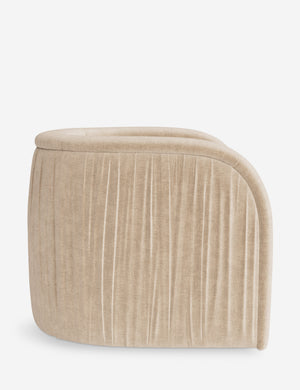 Open Box: Ricci Swivel Chair, Natural Performance Striated Velvet
