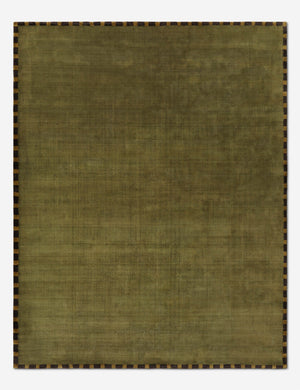 Rajaa Hand-Loomed Viscose Rug Swatch by Sarah Sherman Samuel, Dark Olive