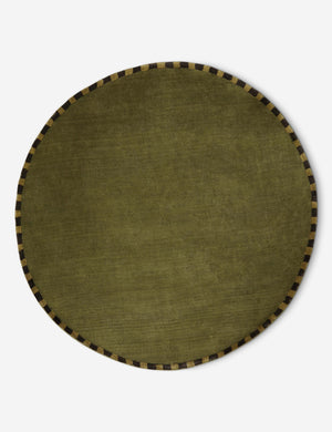 Rajaa Hand-Loomed Viscose Rug Swatch by Sarah Sherman Samuel, Dark Olive