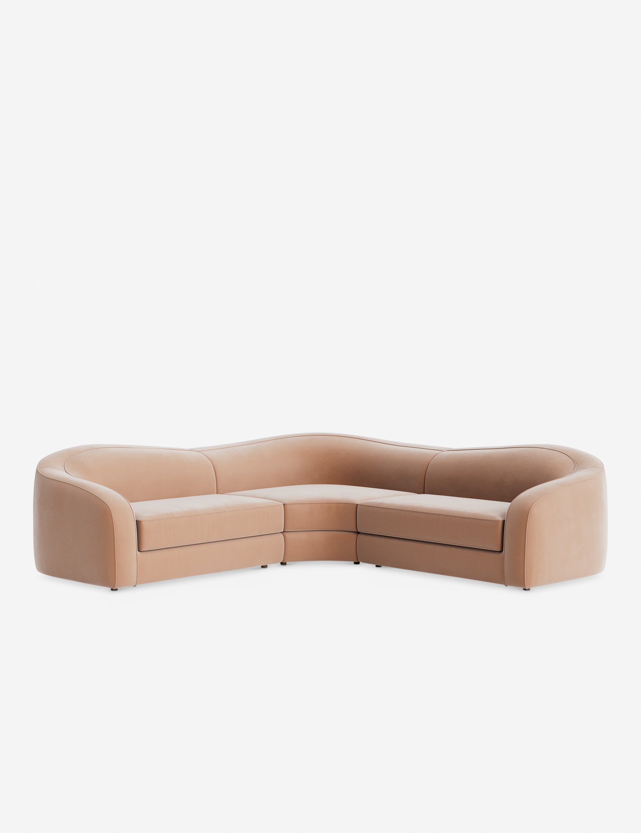 Open Box: Shaw Corner Sectional Sofa, Blush Performance Velvet