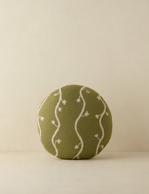 Satu delicate botanical patter outdoor pillow by Sarah Sherman Samuel