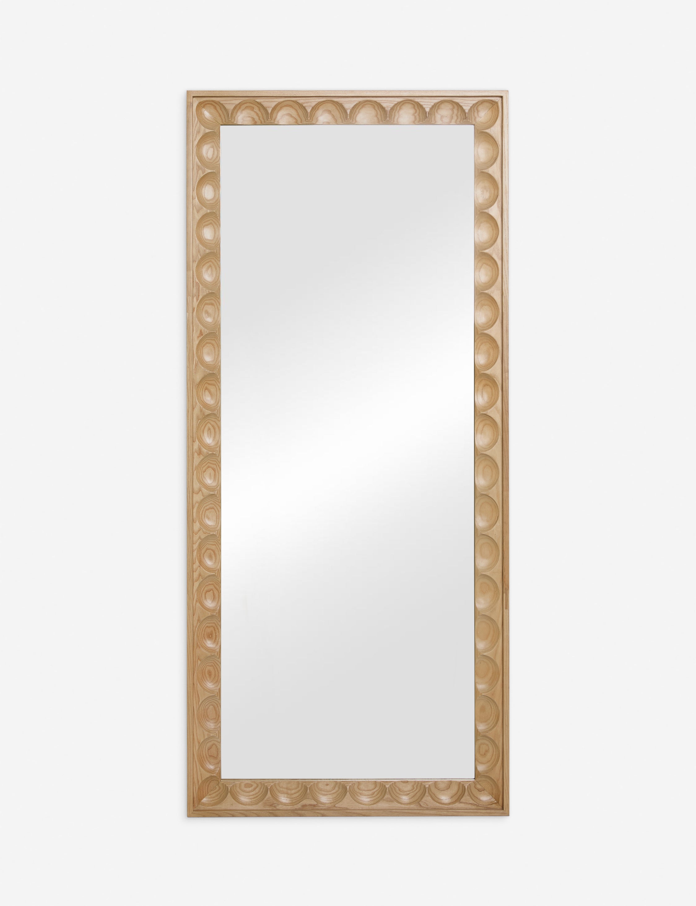 #color::natural | Shepherd light wood scalloped carved floor mirror