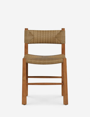 Taurean teak frame woven seat outdoor dining chair