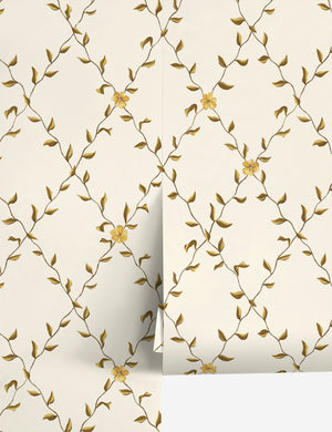 Tillar botanical lattice pattern Wallpaper by Jake Arnold