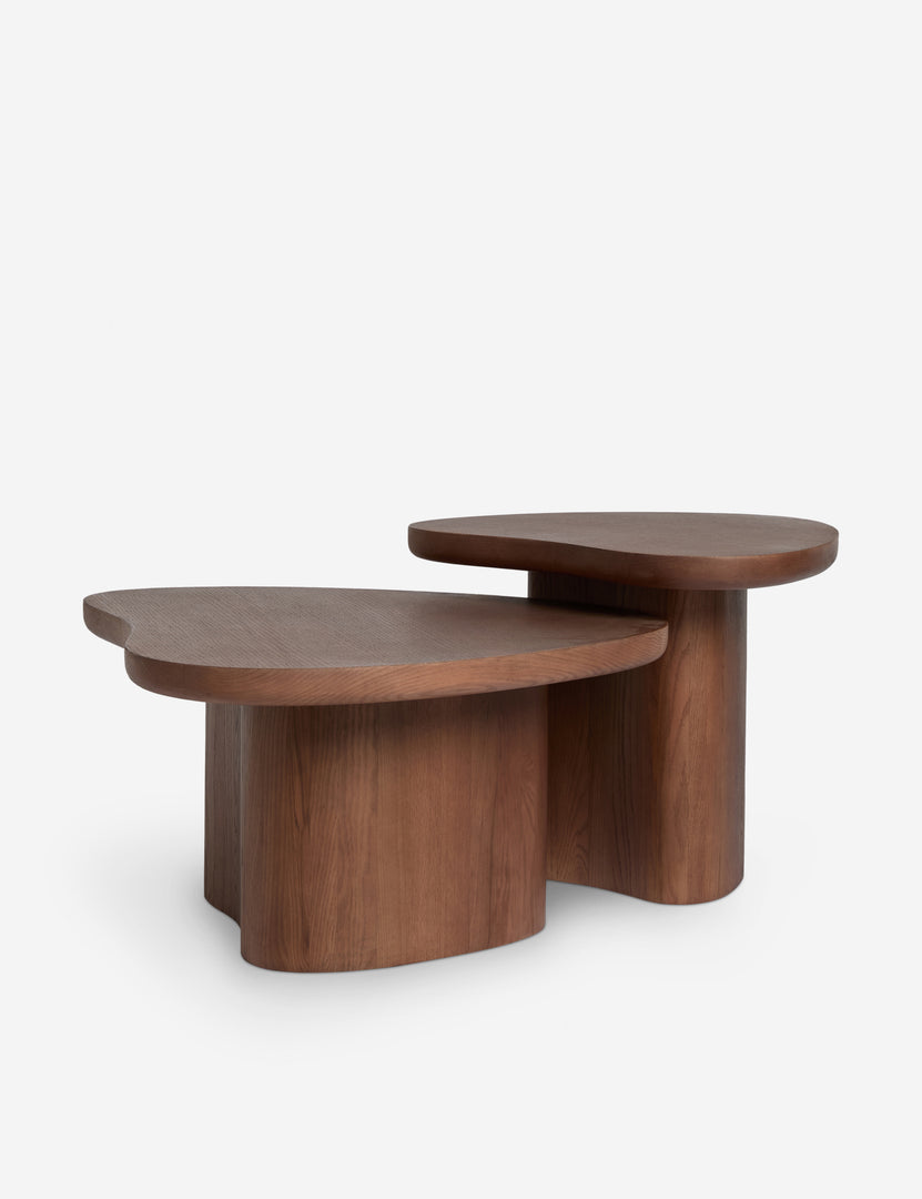 #color::cool-brown #size::large #size::small | Torino sculptural dark brown nesting coffee table by Aimee Song