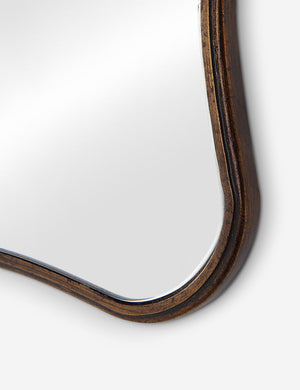 Close up of the corner of the Gannet scalloped frame wall mirror