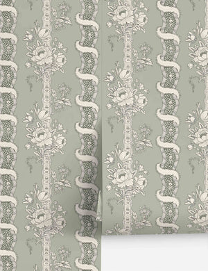 Scalamandre Alexandra Wallpaper by Sandberg, Sage Green - Swatch