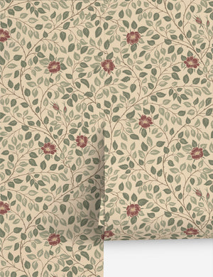 Scalamandre Solliden Wallpaper by Sandberg, Burgundy - Swatch