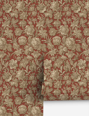 Scalamandre Valentin Wallpaper by Sandberg, Ruby Red - Swatch