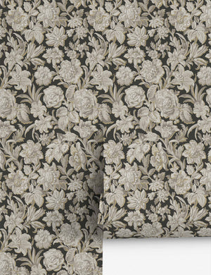 Scalamandre Valentin Wallpaper by Sandberg, Charcoal - Swatch