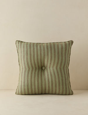 Welby striped tufted button linen throw pillow by Aimee Song