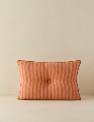Welby striped tufted button linen throw pillow by Aimee Song