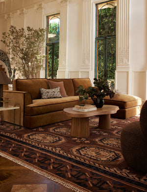 Westlawn Chaise Sectional Sofa : Brie Classic Velvet/Mahogany Classic Velvet / 119