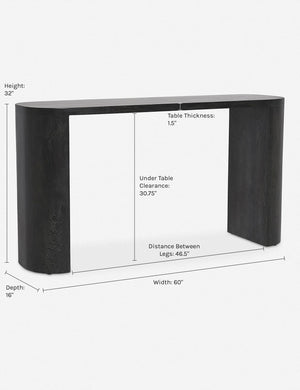 Dimensions on the Luna Console Table