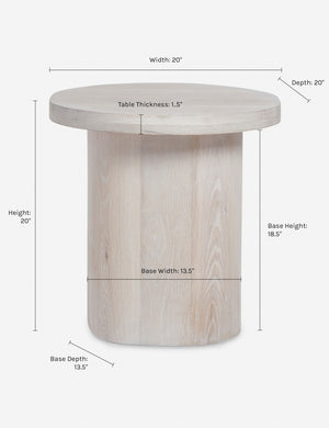 Dimensions on the Luna Side Table