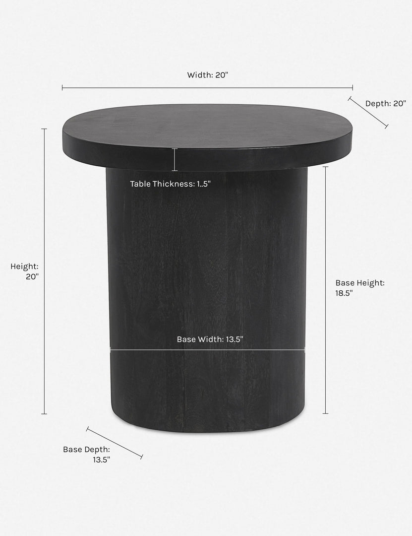 #color::black | Dimensions on the Luna Side Table