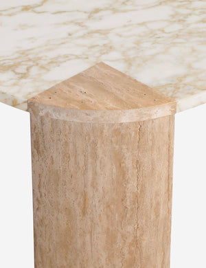 Mahoe oval marble and travertine coffee table by Carly Cushnie.