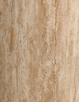 Mahoe oval marble and travertine coffee table by Carly Cushnie.