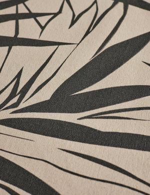 Majesty Palm Raw Canvas Fabric Swatch by Wallshoppe, Black