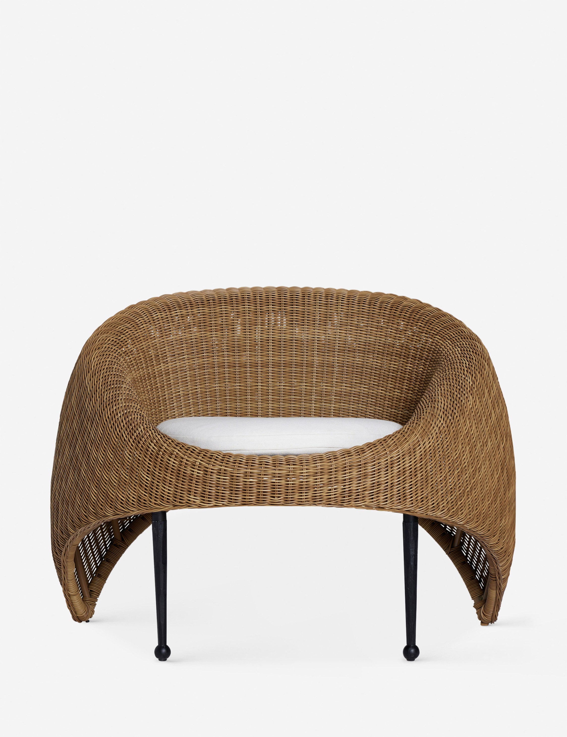 #color::natural | Marisol sculptural wicker outdoor accent chair by Sarah Sherman Samuel