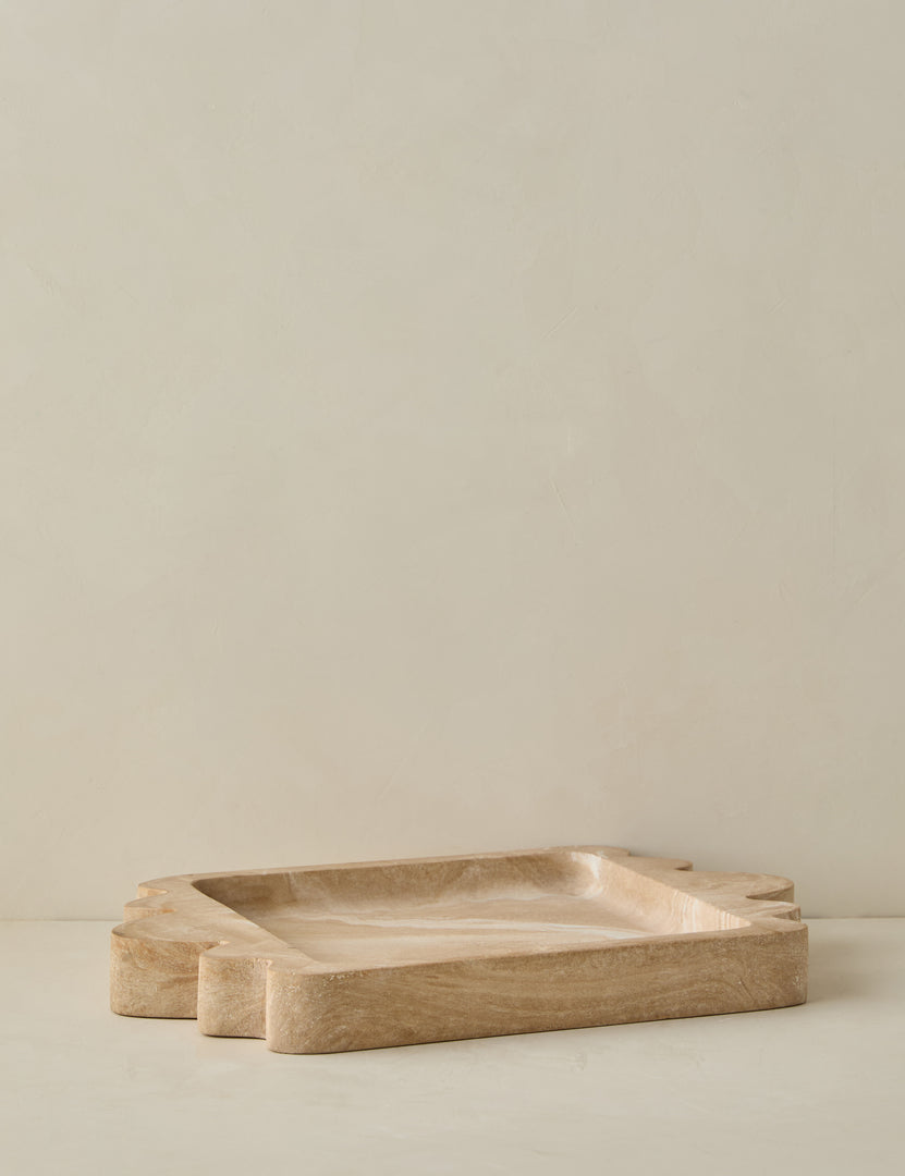 #color::travertine | Melona resin decorative tray.