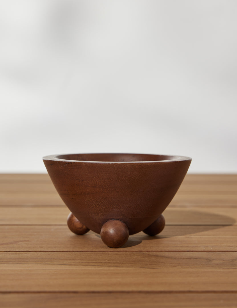 #color::walnut | Singular bowl of the Set of three mini footed walnut bowls by Sarah Sherman Samuel