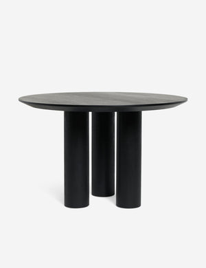 Mojave round minimalist dining table in black.