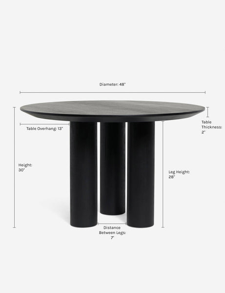 #color::black | Dimensions on the Mojave Round Dining Table
